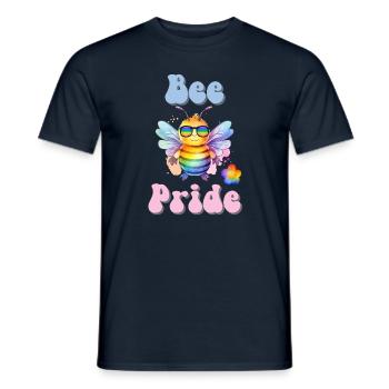 Lustige pride Biene Regenbogenfarben Sonnenbrille - Männer T-Shirt - Navy - Vorne - AI Model Male 178 light (178cm)