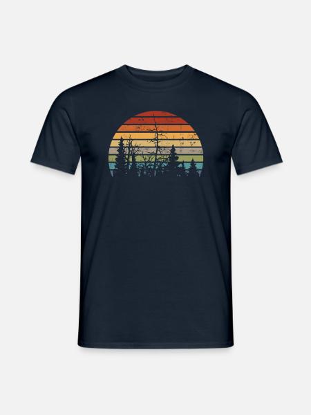 Retrocolor - Natur - Bäume - Wald - Vintage Logo - Männer T-Shirt - Navy