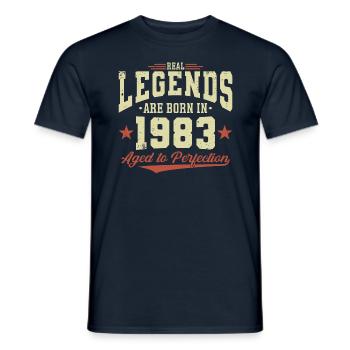 Les légendes sont nées en 1983 - T-shirt homme - marine - Devant - AI Model Male 178 light (178cm)