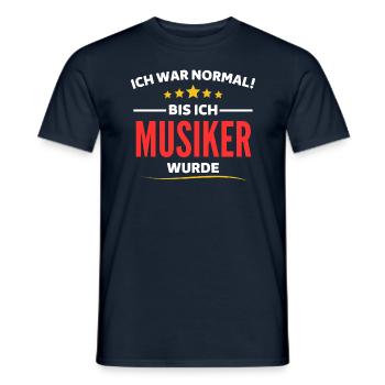 Ich war normal bis ich Musiker wurde - Männer T-Shirt - Navy - Vorne - AI Model Male 178 light (178cm)