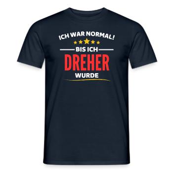 Ich war normal bis ich Dreher wurde - Männer T-Shirt - Navy - Vorne - AI Model Male 178 light (178cm)