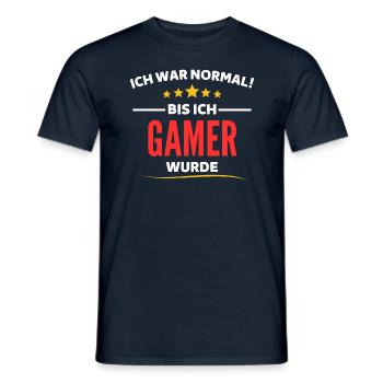 Ich war normal bis ich Gamer wurde - Männer T-Shirt - Navy - Vorne - AI Model Male 178 light (178cm)