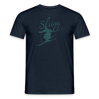 skiing ski fahren - Männer T-Shirt - Navy - Vorne - AI Model Male 178 light (178cm)