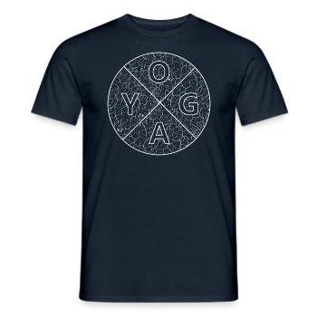 Yoga - Männer T-Shirt - Navy - Vorne - AI Model Male 178 light (178cm)