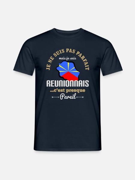 Je Ne Suis Pas Parfait Mais Je Suis Réunionnais - T-shirt homme - marine