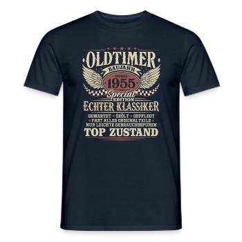 Vintage 1955 Vintage cadeau d’anniversaire - T-shirt homme - marine - Devant - AI Model Male 178 light (178cm)