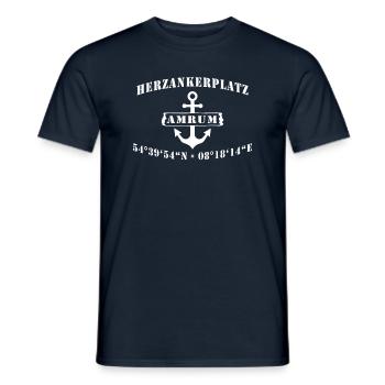 Herzankerplatz - Amrum - Männer T-Shirt - Navy - Vorne - AI Model Male 178 light (178cm)