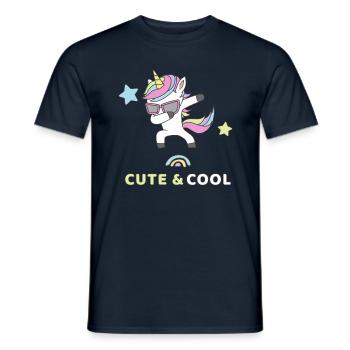 Dabbing Einhorn - Niedlich & Cool - Männer T-Shirt - Navy - Vorne - AI Model Male 178 light (178cm)