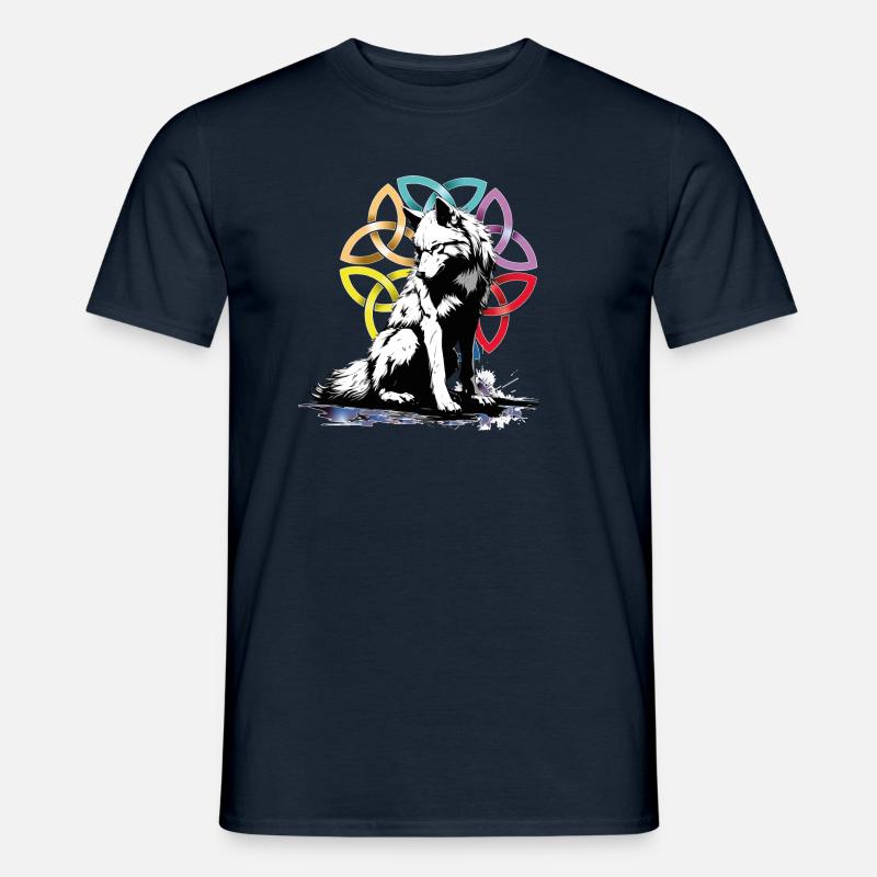Celtic Mandala Wolf - Men’s T-shirt - navy