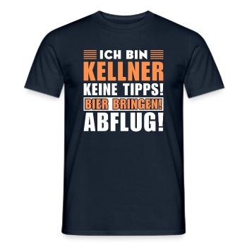 Ich bin Kellner - Keine Tipps! Bier bringen - Männer T-Shirt - Navy - Vorne - AI Model Male 178 light (178cm)