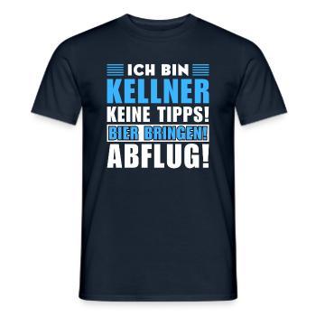 Ich bin Kellner - Keine Tipps! Bier bringen - Männer T-Shirt - Navy - Vorne - AI Model Male 178 light (178cm)