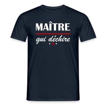 Maître qui déchire, cadeau de fin d'année scolaire - T-shirt homme - marine - Devant - AI Model Male 178 light (178cm)