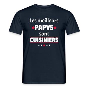 Les meilleurs papys sont cuisiniers, cadeau noël - T-shirt homme - marine - Devant - AI Model Male 178 light (178cm)