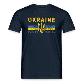 we stand united Peace peace Ukraine - Men's T-Shirt - navy - Front - AI Model Male 178 light (178cm)