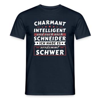 Charmant und intelligent - Schneider Edition - Männer T-Shirt - Navy - Vorne - AI Model Male 178 light (178cm)