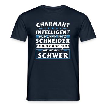 Charmant und intelligent - Schneider Edition - Männer T-Shirt - Navy - Vorne - AI Model Male 178 light (178cm)