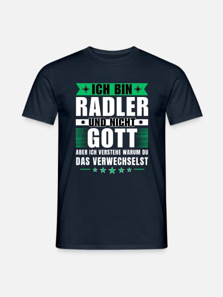 Ich bin Radler und nicht Gott - Männer T-Shirt - Navy