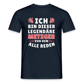 Ich bin dieser legendäre Metzger - Männer T-Shirt - Navy - Vorne - AI Model Male 178 light (178cm)