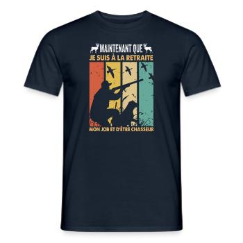 Cadeaux originaux pour les chasseurs - T-shirt homme - marine - Devant - AI Model Male 178 light (178cm)