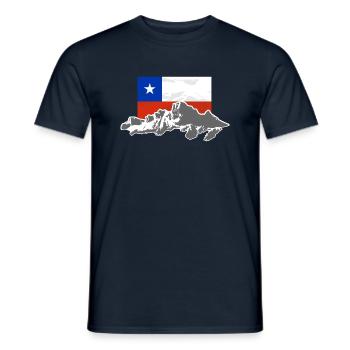 Chile - Mountains & Flag - Men's T-Shirt - navy - Front - AI Model Male 178 light (178cm)