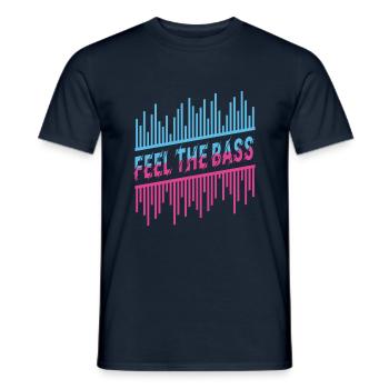 Ressentez la basse DJ Techno House Dance Music - T-shirt homme - marine - Devant - AI Model Male 178 light (178cm)