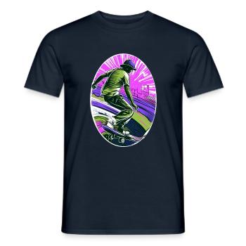 Skater Skateboard - Männer T-Shirt - Navy - Vorne - AI Model Male 178 light (178cm)