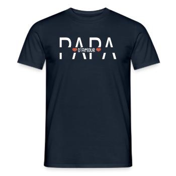 Love Dad Personalisiertes Vatertags-T-Shirt - Männer T-Shirt - Navy - Vorne - AI Model Male 178 light (178cm)