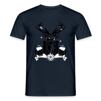 Wiesn Hirsch 2C - - T-shirt homme - marine - Devant - AI Model Male 178 light (178cm)