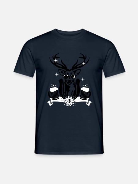 Wiesn Hirsch 2C - - Men's T-Shirt - navy