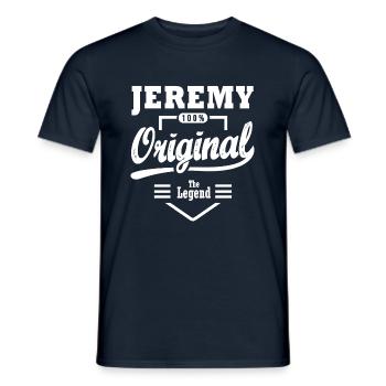 Jeremy original personalized shirt first name jeremy - Men's T-Shirt - navy - Front - AI Model Male 178 light (178cm)