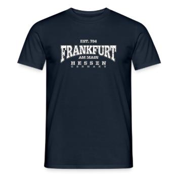 Francfort-sur-le-Main (à l'ancienne blanc) - T-shirt homme - marine - Devant - AI Model Male 178 light (178cm)