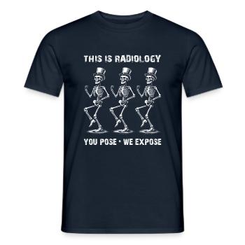 Tanzende Skelette lustiger Radiologie Spruch - Männer T-Shirt - Navy - Vorne - AI Model Male 178 light (178cm)