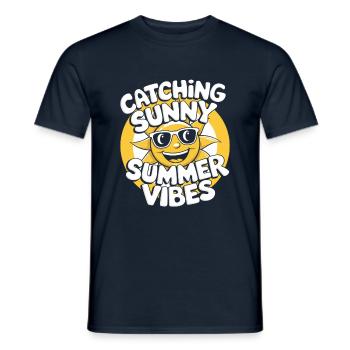 Sunny Summer Moments Vibes Summer Sun - Men's T-Shirt - navy - Front - AI Model Male 178 light (178cm)