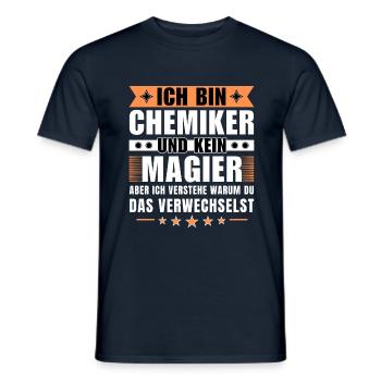Ich bin Chemiker und kein Magier - Männer T-Shirt - Navy - Vorne - AI Model Male 178 light (178cm)