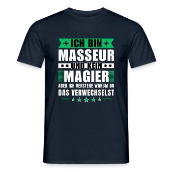 Ich bin Masseur und kein Magier - Männer T-Shirt - Navy - Vorne - AI Model Male 178 light (178cm)