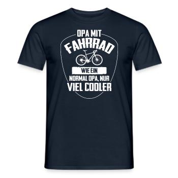 Opa mit Fahrrad - nur cooler - lustiges Bike - Männer T-Shirt - Navy - Vorne - AI Model Male 178 light (178cm)