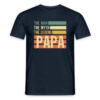 Vatertag Retro - The Man The Myth The Legend Papa - Männer T-Shirt - Navy - Vorne - AI Model Male 178 light (178cm)