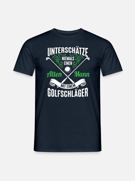 Golfer | Alter Mann | Golfspieler | lustiger - Männer T-Shirt - Navy