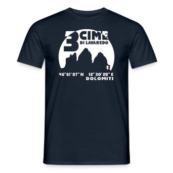 Dolomites Three 3 Zinnen Tre Cime di Lavaredo Italy - Men's T-Shirt - navy - Front - AI Model Male 178 light (178cm)