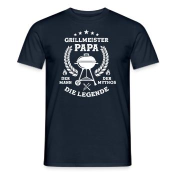 Grillmeister Papa | Grillen Grillfan BBQ Barbecue - Männer T-Shirt - Navy - Vorne - AI Model Male 178 light (178cm)