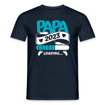 Papa Loading 2023 | Werdender Papa Vater - Männer T-Shirt - Navy - Vorne - AI Model Male 178 light (178cm)