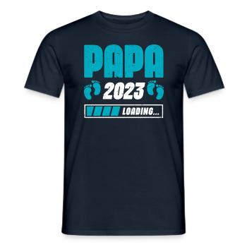 Papa Loading 2023 | Werdender Papa Vater - Männer T-Shirt - Navy - Vorne - AI Model Male 178 light (178cm)