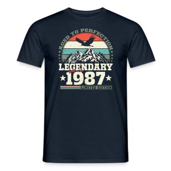 Legendary 1987 Vintage born Birthday Gift - Men's T-Shirt - navy - Front - AI Model Male 178 light (178cm)