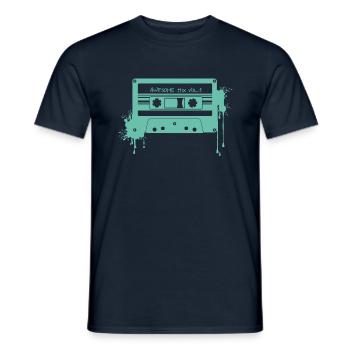 RETRO CASSETTE en turquoise - T-shirt homme - marine - Devant - AI Model Male 178 light (178cm)