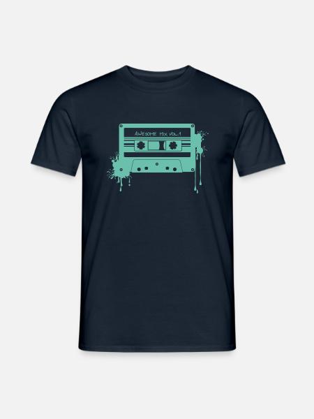 RETRO CASSETTE in turquoise - Men's T-Shirt - navy