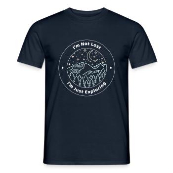 Ich bin nicht verloren, ich erkunde nur - Männer T-Shirt - Navy - Vorne - AI Model Male 178 light (178cm)