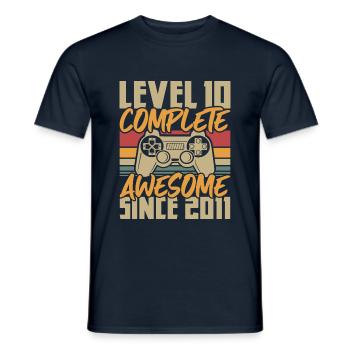 Year of Birth 2011 Born 10 Birthday Gamer - Men's T-Shirt - navy - Front - AI Model Male 178 light (178cm)