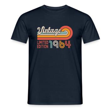 1964 Birthday Born in 1964 - Men's T-Shirt - navy - Front - AI Model Male 178 light (178cm)