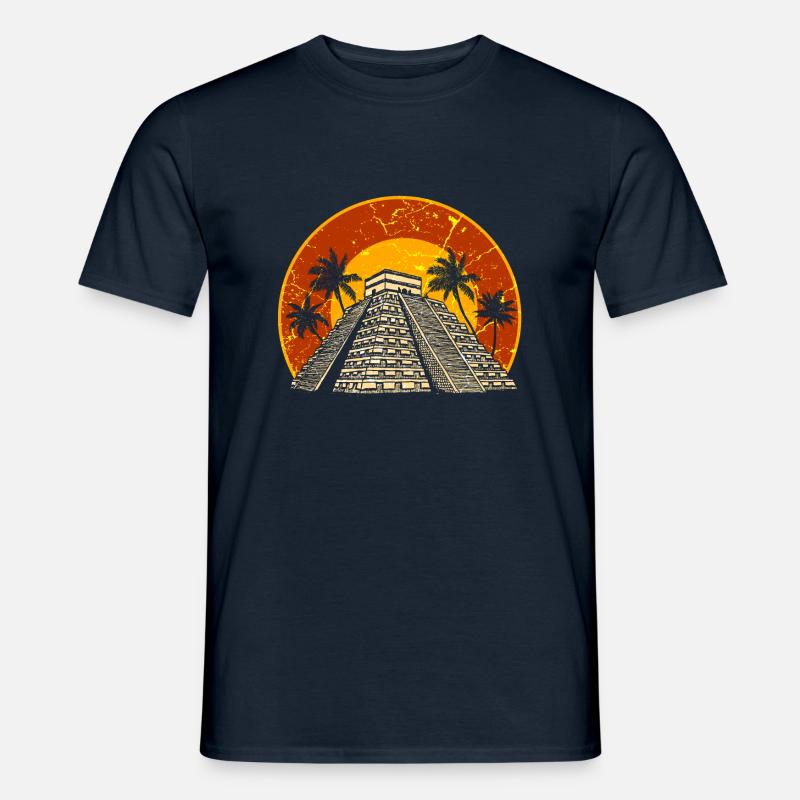 Pyramide Maya Aztèque Chichen Itza Mexique - T-shirt homme - marine