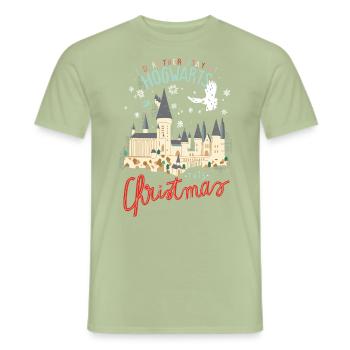 Harry Potter Lieber In Hogwarts Bleiben - Männer T-Shirt - Sage - Vorne - AI Model Male 178 light (178cm)